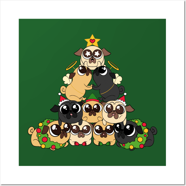 Merry Pugmas Wall Art by SaganPie